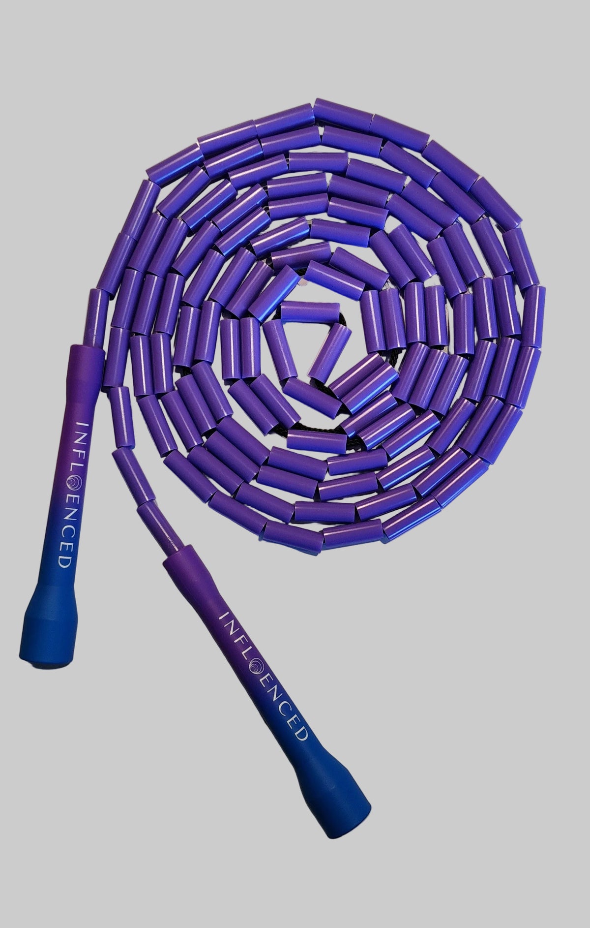 flat lay Sour Grape purple and blue  beaded jump rope by Infloenced
