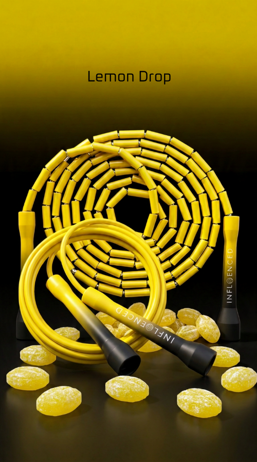 Lemon Drop matching PVC and beaded jump rope bundle by Infloenced
